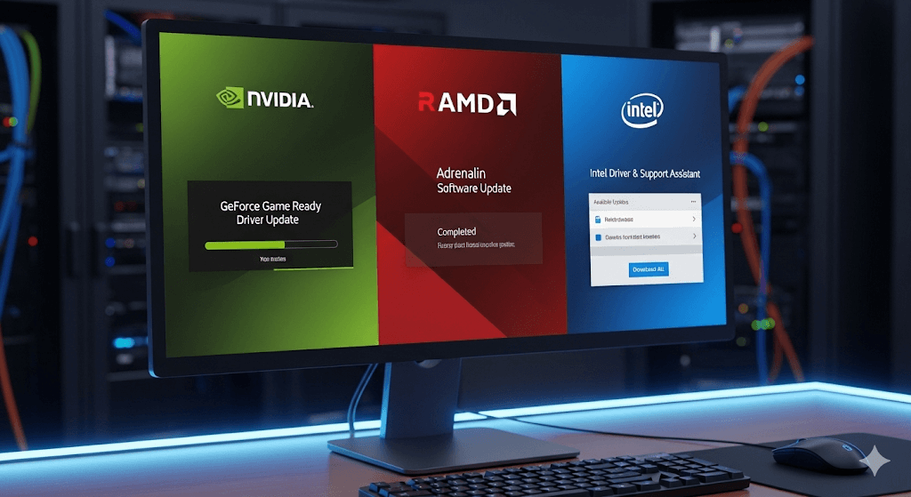 כיצד לעדכן דרייברים של כרטיס מסך (NVIDIA, AMD, Intel)?